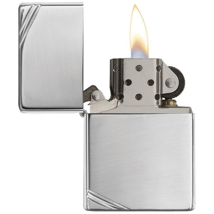 Zippo Windproof Lighter Vintage High Polish Chrome With Slashes - Clinch River Fishing USA