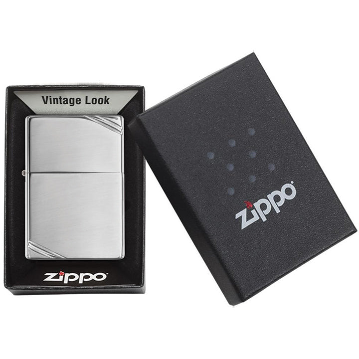 Zippo Windproof Lighter Vintage High Polish Chrome with Slashes - Clinch River Fishing USA